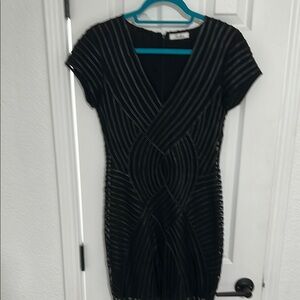 Parker leather detailed dress